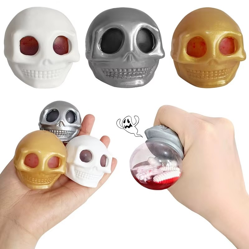 Halloween Horror Eyeball Squishy Toys - Soft Plastic Stress Balls, Novelty Fidget Gadgets, Perfect Party Favors, Gag 