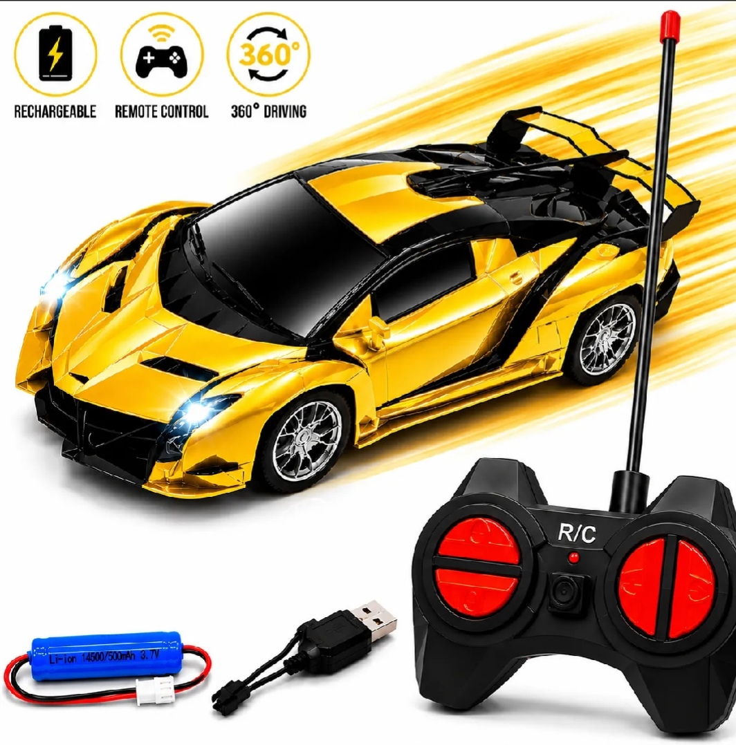 Rechargeable / Cell Operated High-Speed RC Car for Kids Fast Remote Control Racing Car with LED Lights | USB Chargeable Toy Vehicle for Boys & Girls | Durable, Indoor & Outdoor Fun - Ideal Gift for Children