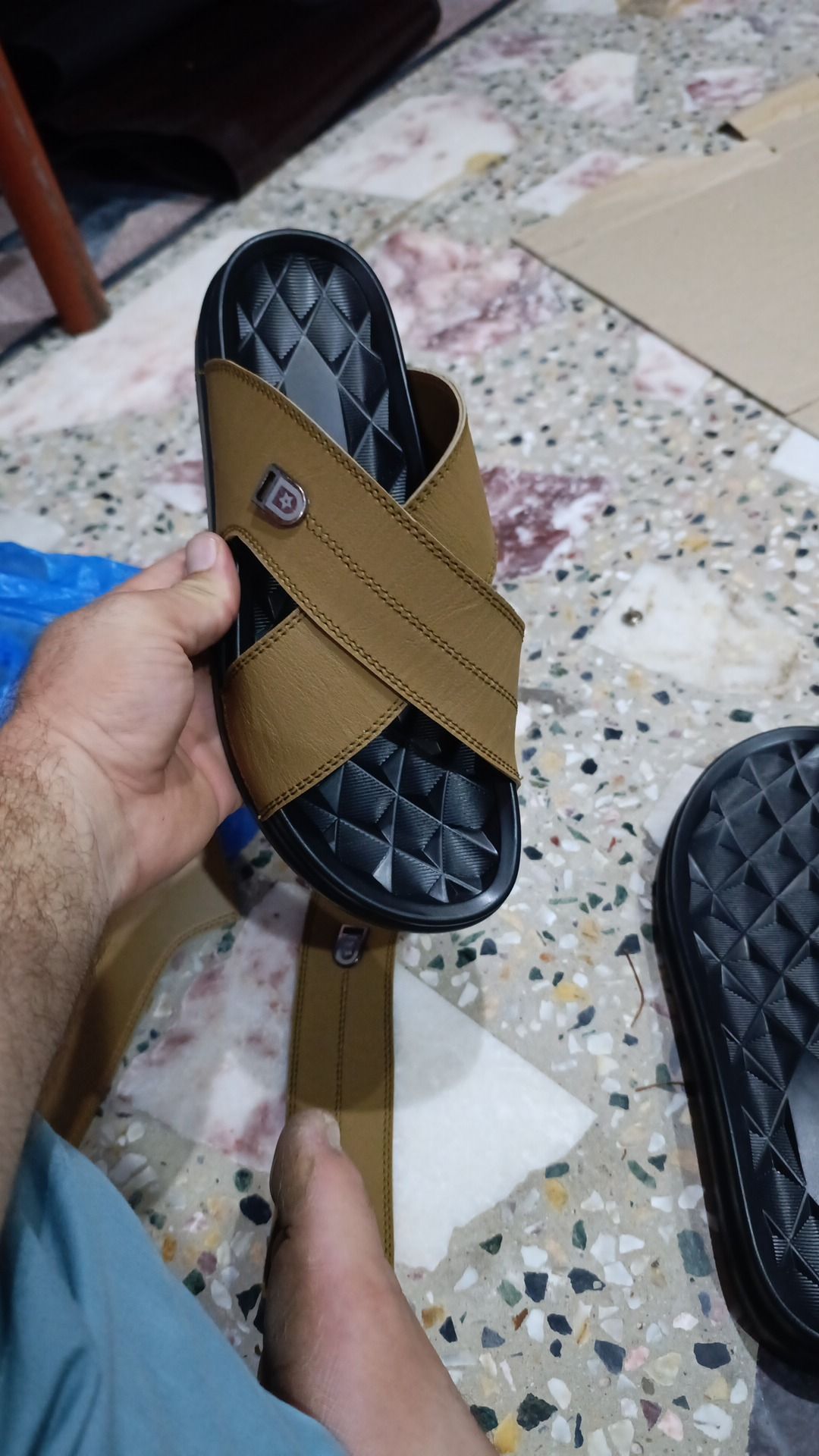 Men’s Brown Double Strap Comfort Slippers – Stylish Casual & Daily Wear Sandals, medicated Pu Soft sole