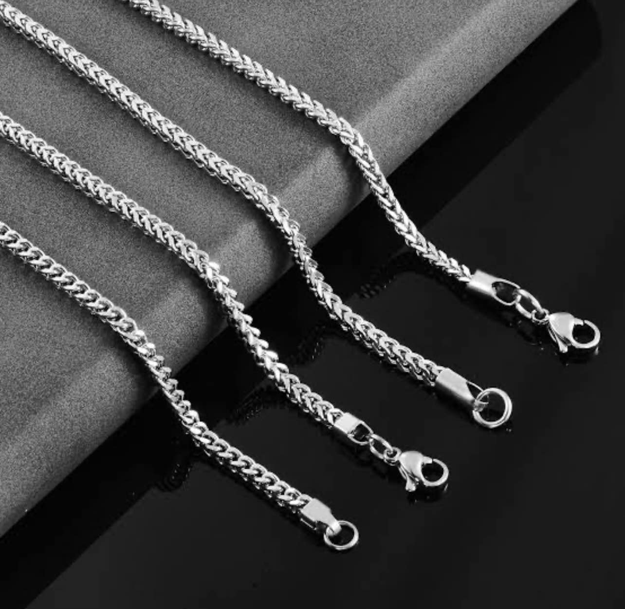 Stainless Steel Chain for Men - Silver Box Chain Necklace - DurableStylish Neck Chain For Boys - Hypoallergenic & Rustproof Jewelry