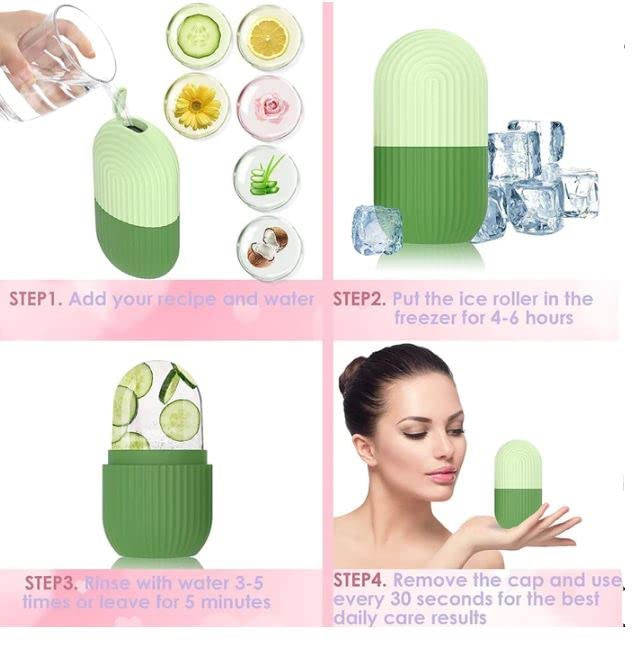 Silicone Ice Cube Roller Massager for Face - Eyes and Neck Naturally Conditioning and Skin Care - Reusable Massage Silicone Ice Mold