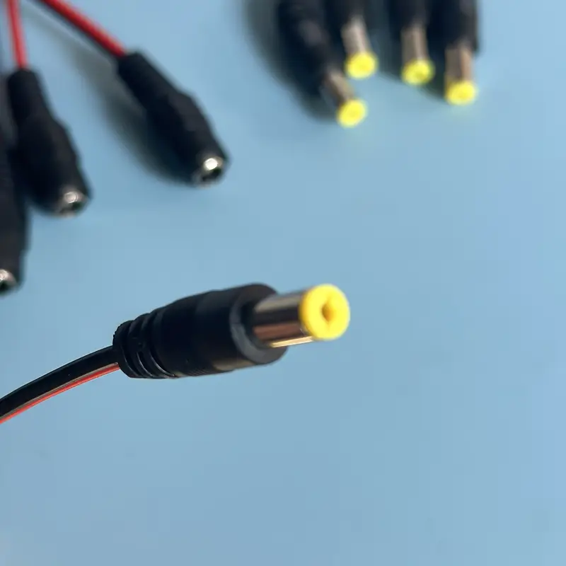 5 Pairs DC Power Plug and Socket Cable (5 Pcs Plug 5 Pcs Socket) 2.1mm X 5.5mm Jack Cable Wire Line Adapter Male Female DC Pigtail Connectors For CCTV Security Camera , Router and DIY project