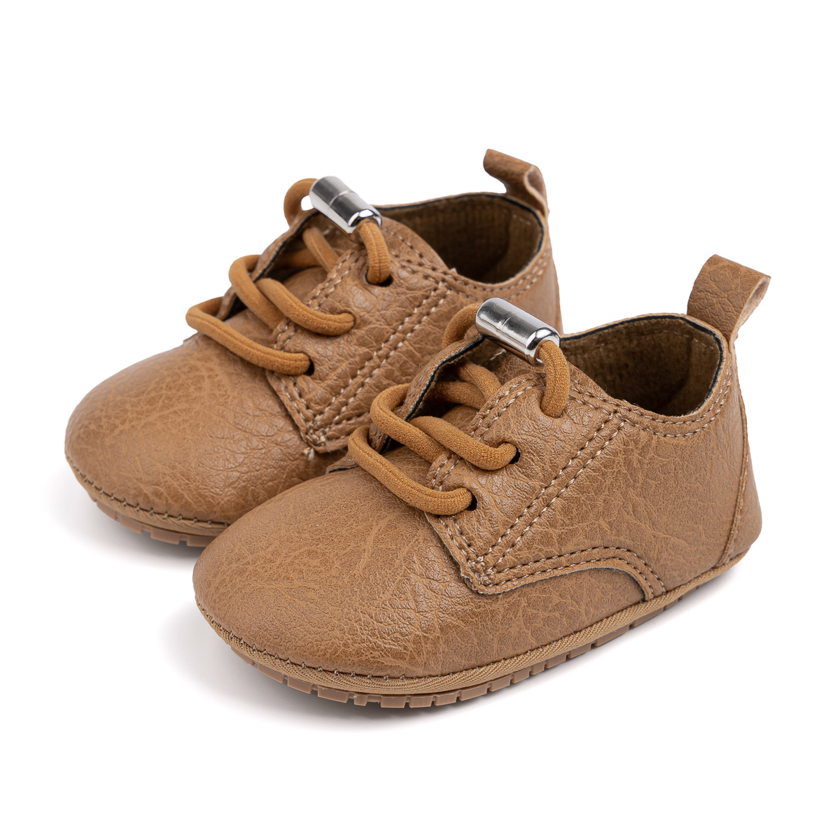 Boys Girls Shoes Retro Leather Casual Sneakers Lace Up Wear-resistant  Soft Anti-slip Sole Toddler First Walkers 2-colors
