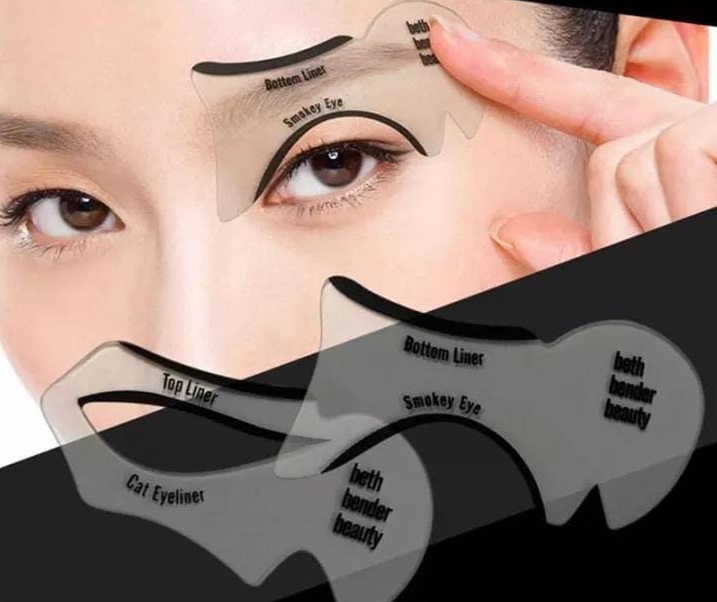 Pack of 2 & 1  Eyeliner Stencils Winged Eyeliner Stencil Models Template Shaping Tools Eyebrows Template Card Eye Shadow Makeup Tool