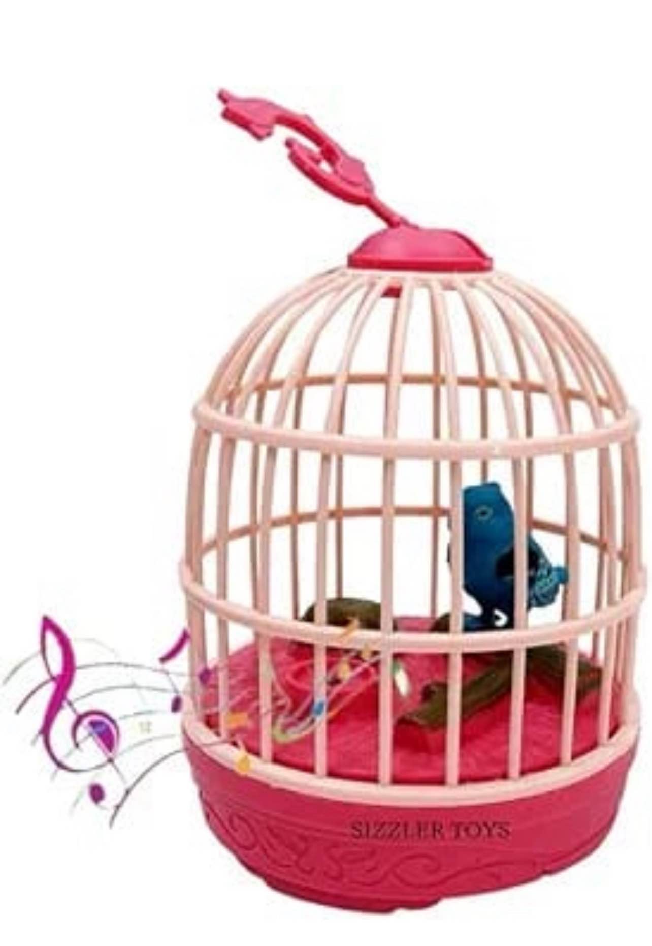 Happy Birds Voice Sensor Electronic Simulation Bird Cage - Electric Pets Toy for Kids with Real...