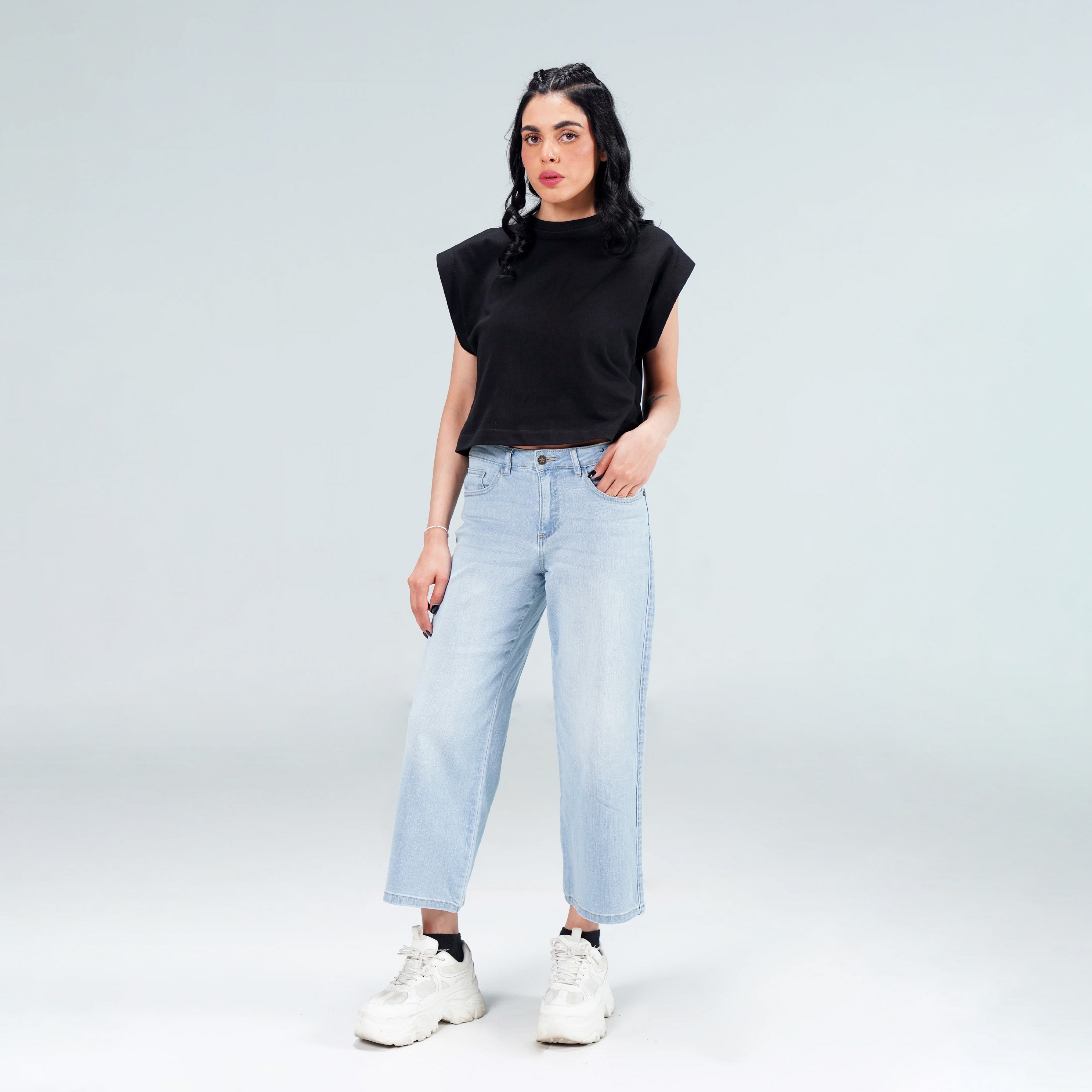 Rockstar Jeans - Reverie Palazzo Light Blue Jeans For Women - Denim Full Pant For Women