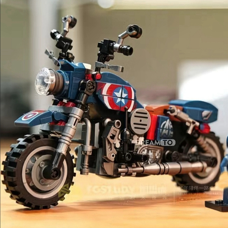 Creative Anime Characters Motorcycle Models Motorcycle Assembly Building Blocks Toys Decorative Items for Display as Holiday Gif