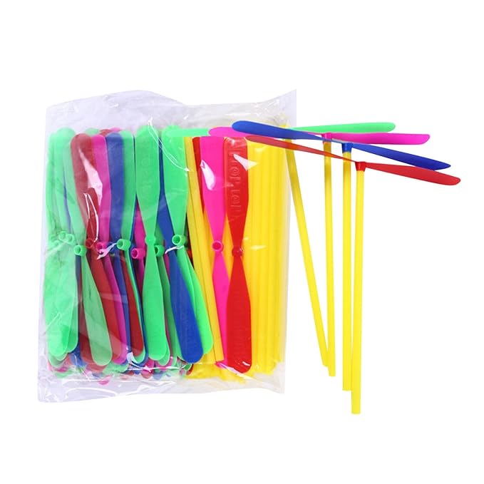 HOT DEAL NO 1 10/20/100pcs Novelty Plastic Bamboo Dragonfly Propeller Outdoor Classic Toy Kid Gift Rotating Flying Arrow Multicolor Random Color