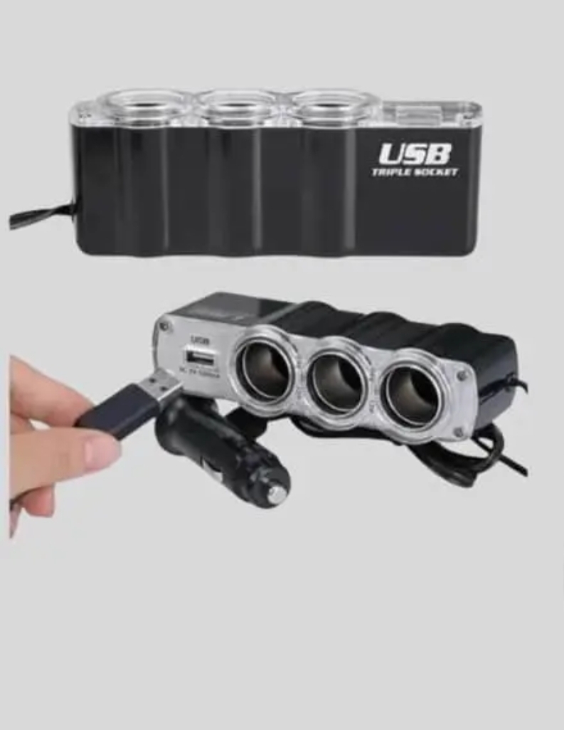 car triple socket