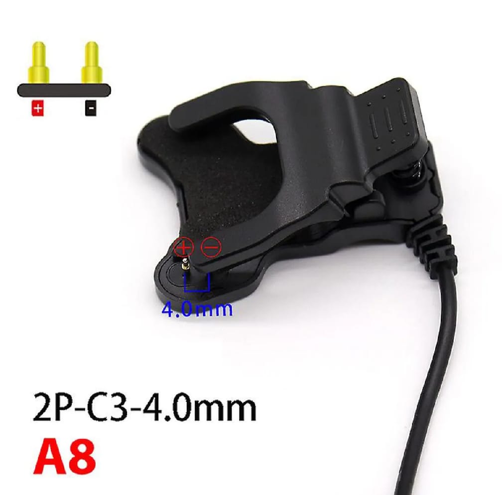 Universal USB Charging Clip Cable for Compatible Smart Fitness Band & Smart Watch – Fast Charging Magnetic Pin Charger – Black