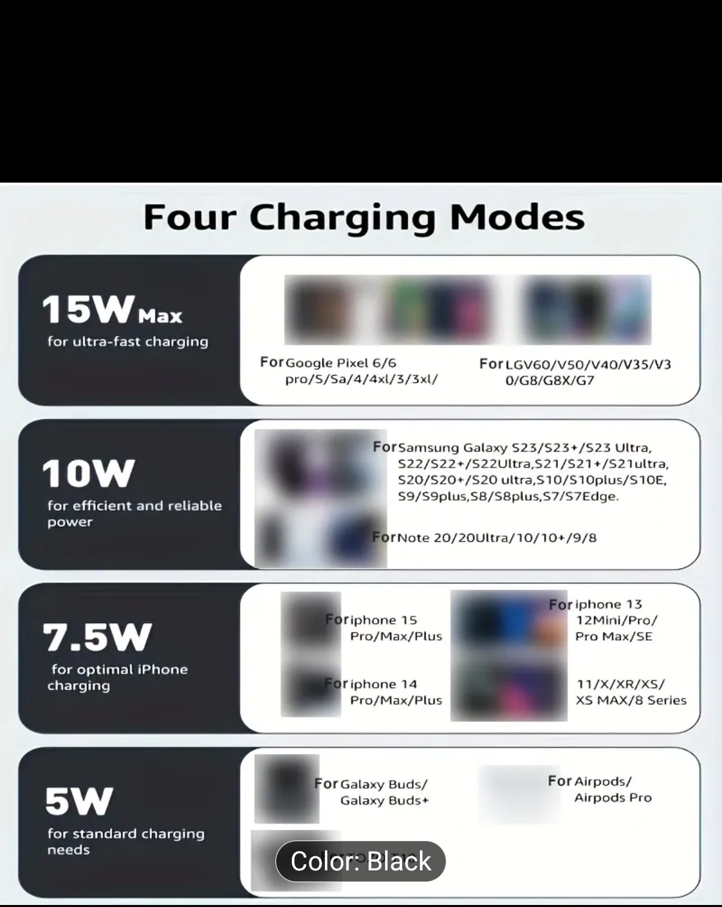 1pc 15W Fast Wireless Charger - USB Type-C Port Desktop Power Supply Stand for  16 15 14 13 12 11 And Samsung Galaxy S25 S24 23 S22 S21