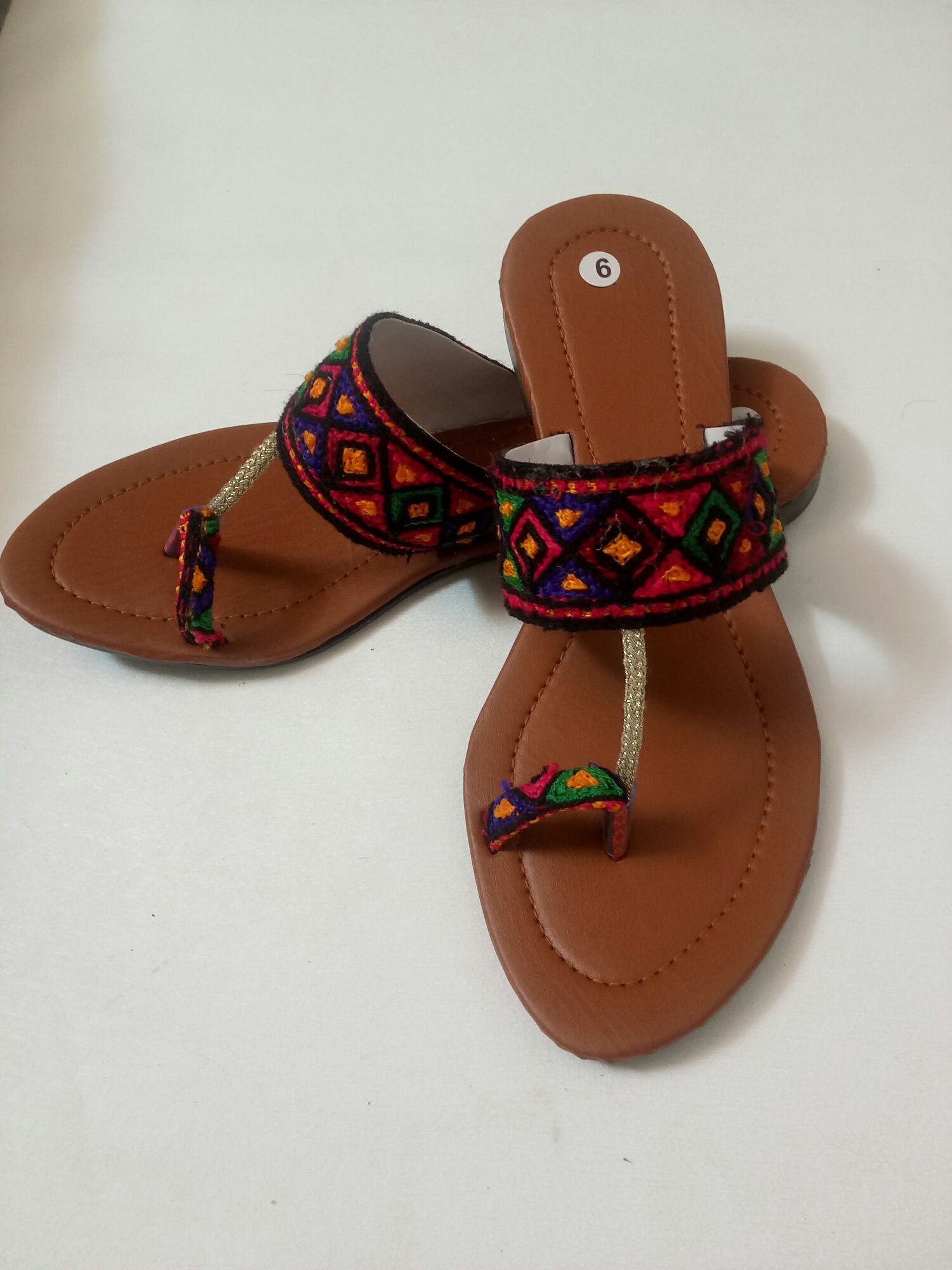 New multi color kolapuri chappal for girls color