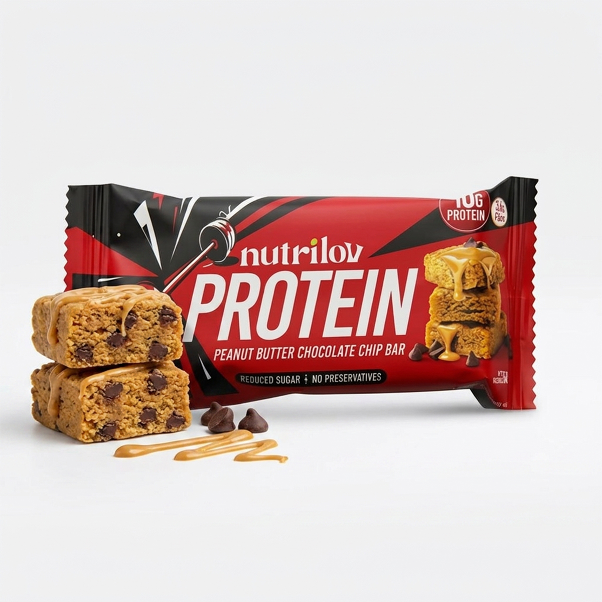 AL FATAH NUTRILOV PROTEIN PEANUT BUTTER & CHOCOLATE CHIP BAR 50G