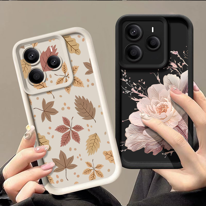 Pink Flowers Patterned TPU Phone Case For  Redmi Note 15 14 13 Pro Plus Redmi Note 15 14 13 12 Pro 4G Soft Silicone Cover