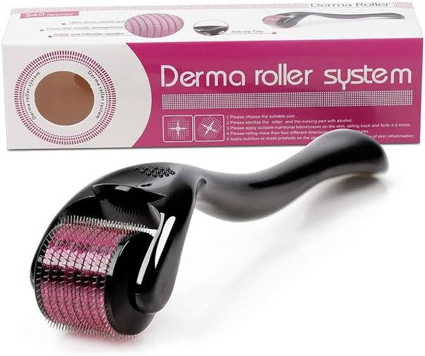 Derma Roller for Hair & Skin 0.5MM Beard Growth - Microneedling Roller Beard Dermaroller for Face Body Scalp Men Women