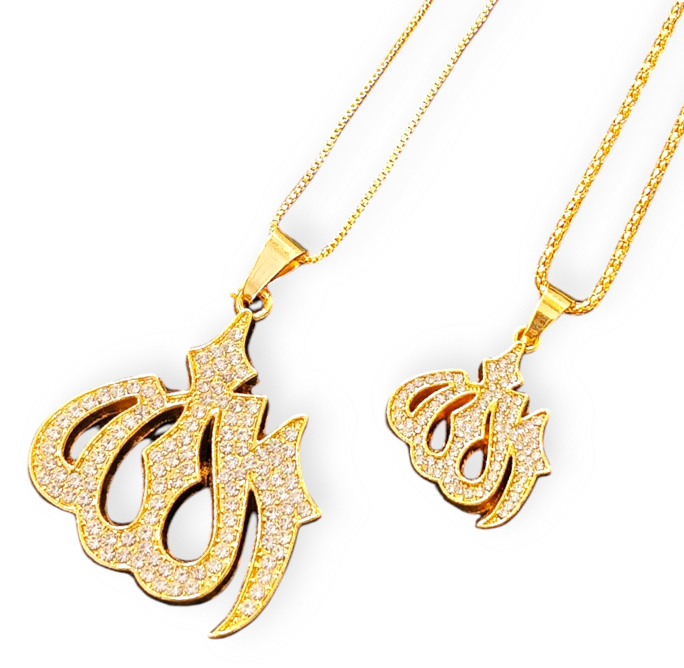 Top Fashion Gold Plated  bChallegraphy Pendant Necklaces Unisex Ahmed Arab Islam Mohammad Muslim Middle Eastern pendant For Unisex Top Fashion Quality  Islamic Name Pandant With Neck Chain For Boy And Girls Eid Special ,Birthday Gift for Men And W