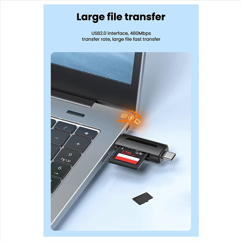 2 In1 USB Type-C /Micro-USB USB 2.0/3.0 Memory Card Reader Writer OTG Adapter SD TF Super Speed Ultra