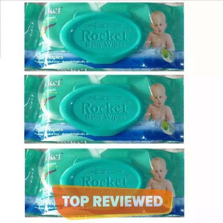 Rocket Baby Wipes ( 80pcs ) Pack Of 3