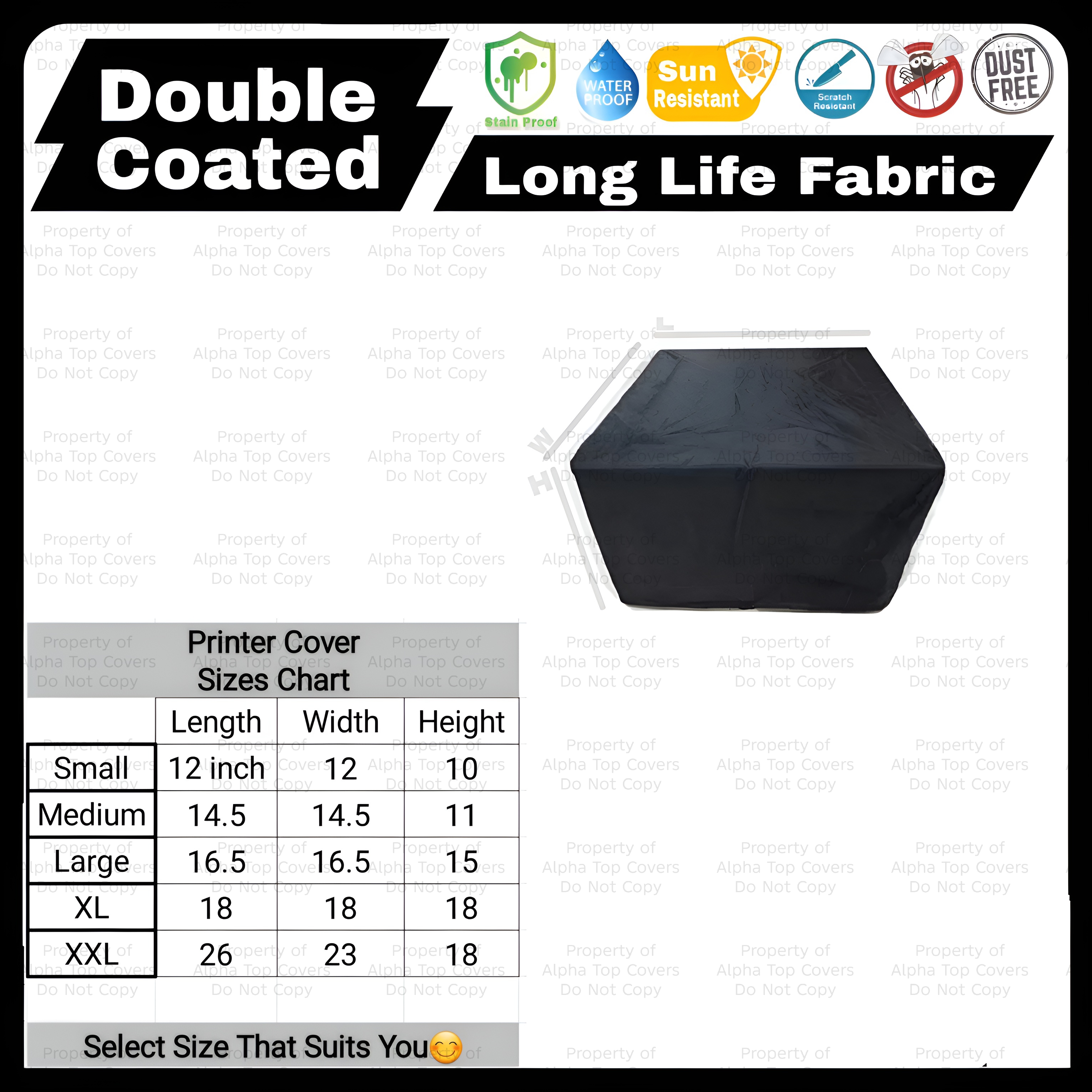 2 Layers Double Coated - HP / Canon / Epson Printer Covers | Daraz.pk