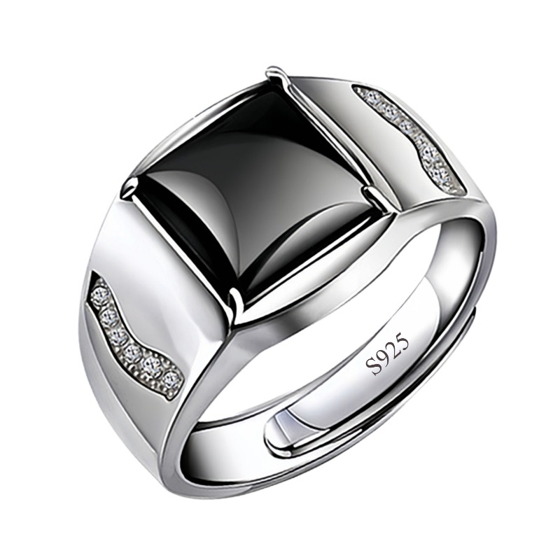 New Men Ring 925 Sterling Silver Vintage Luxury for Man Women Wedding Simple Jewelry Engagement  Fashion Party Ring