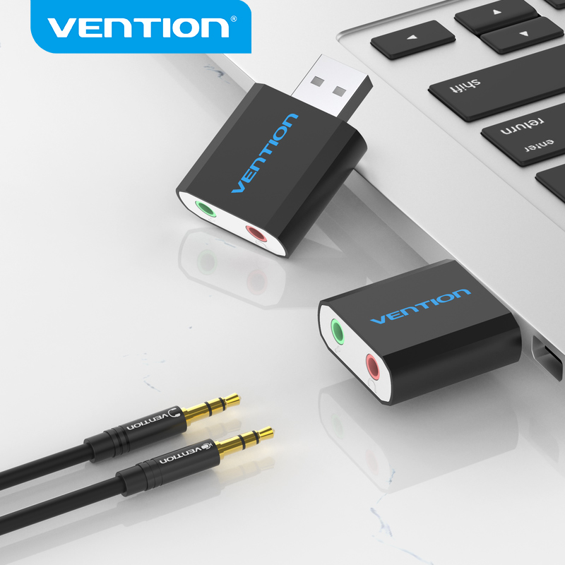 Vention USB Sound Card USB Audio Interface Headphone Adapter Soundcard for Mic Speaker Laptop PS4 Computer External Sound Card