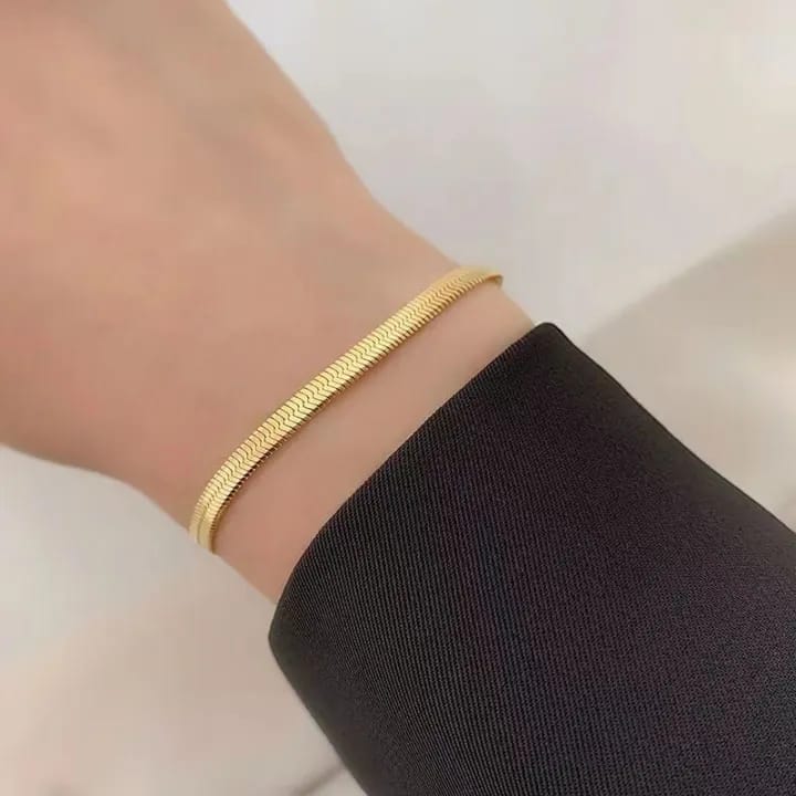 1 Pc Anklet And Bracelet 2 In One Used Golden Snack Chain Stainless Steel For Women Jewellery