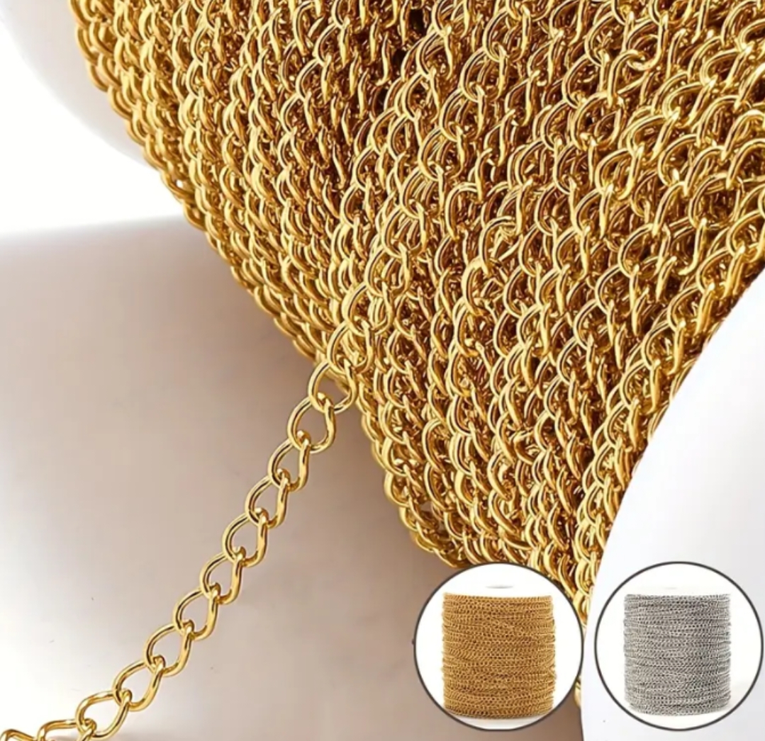 2meters Stainless Steel Extension Chain 2/3/4mm Golden/Steel For Making  Necklace Chains, Bracelet Chain Accessories For Jewelry Making