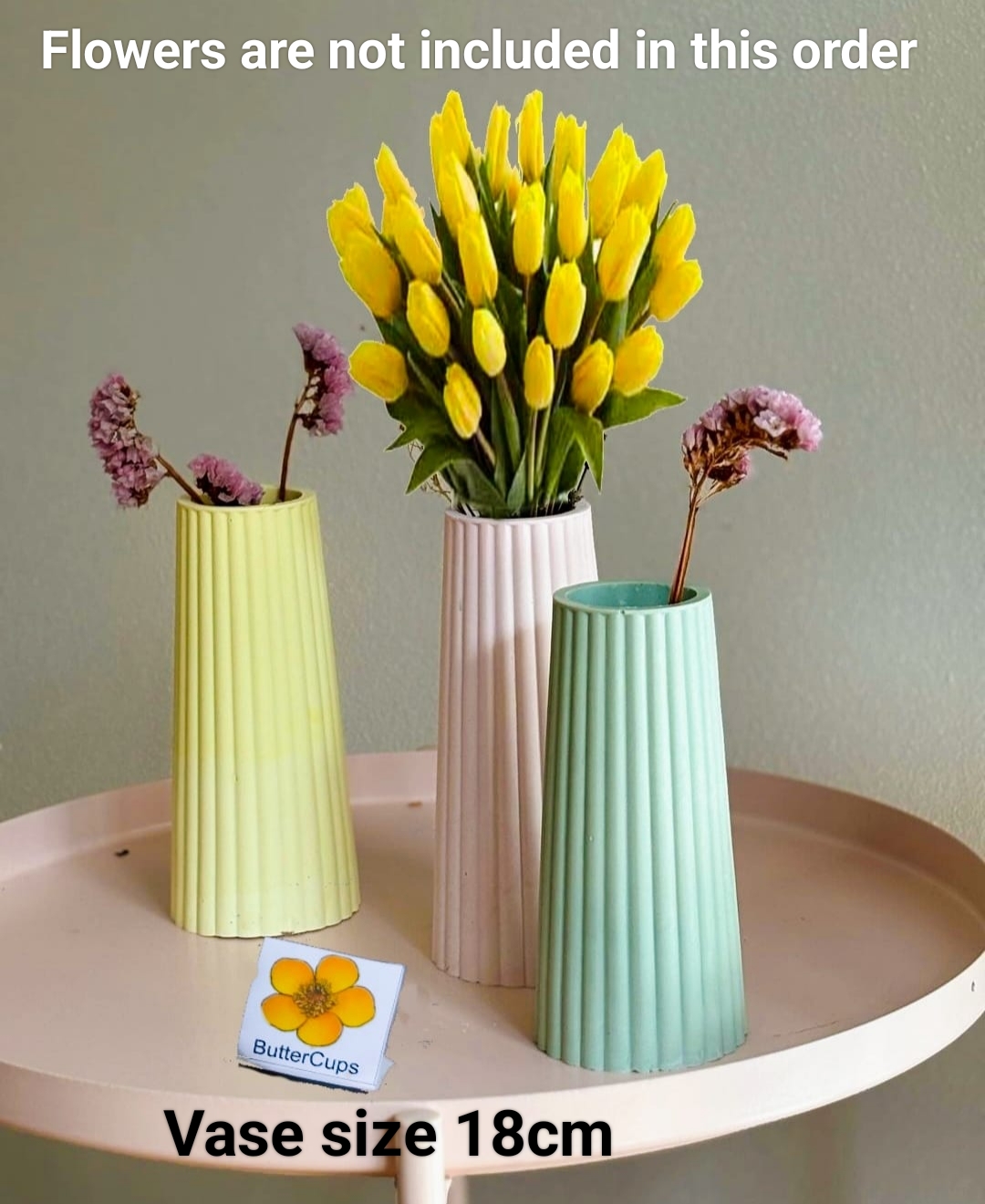 Beautiful Pack of 1 Aesthetic ceramic Vase 18cm | Baby colors | customize your own