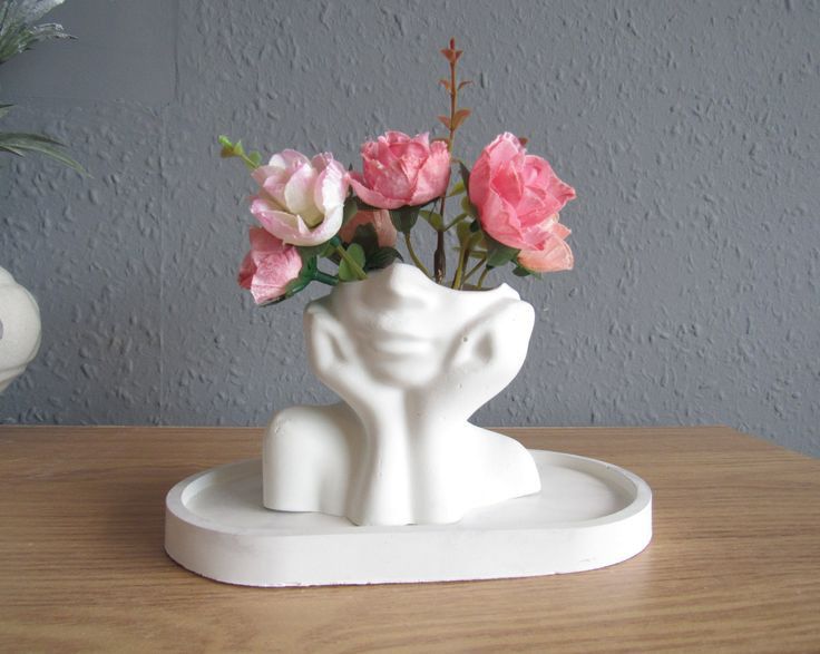 Small Face Sculpture Vase Modern Home Decor
