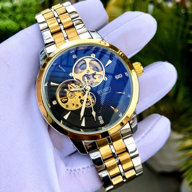 Luxury Automatic Mechanical Watch for Men – Self-Winding Skeleton Dial Watch with Stainless Steel Strap | Premium Analog Wrist Watch for Business & Fashion Wear
