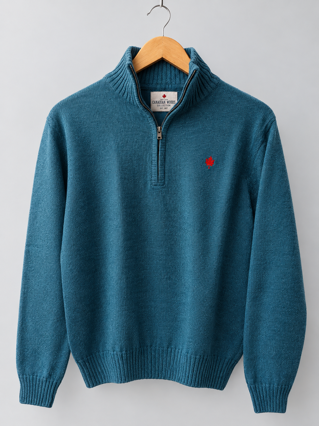 Full Sleeves Quarter Zip High Neck Sweater For Men's / Men's Winter Woolen Jersey / Men's Winter Collection