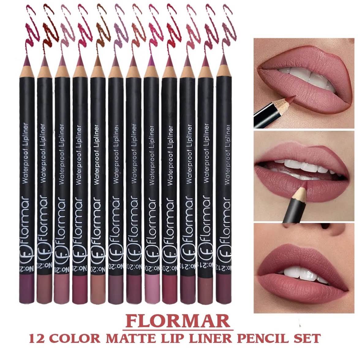 12 Color Matte Waterproof Lip Liner Pencil Set – Long Lasting, Smudge-Proof Lip Definition
