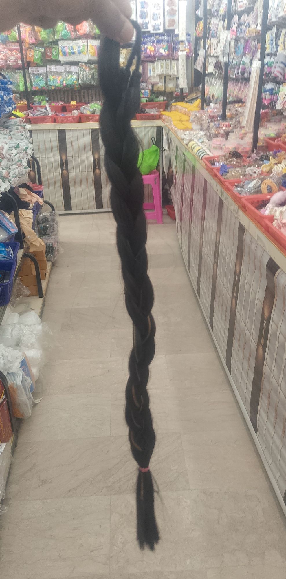 Black Braided Hair Extension Choti for Women