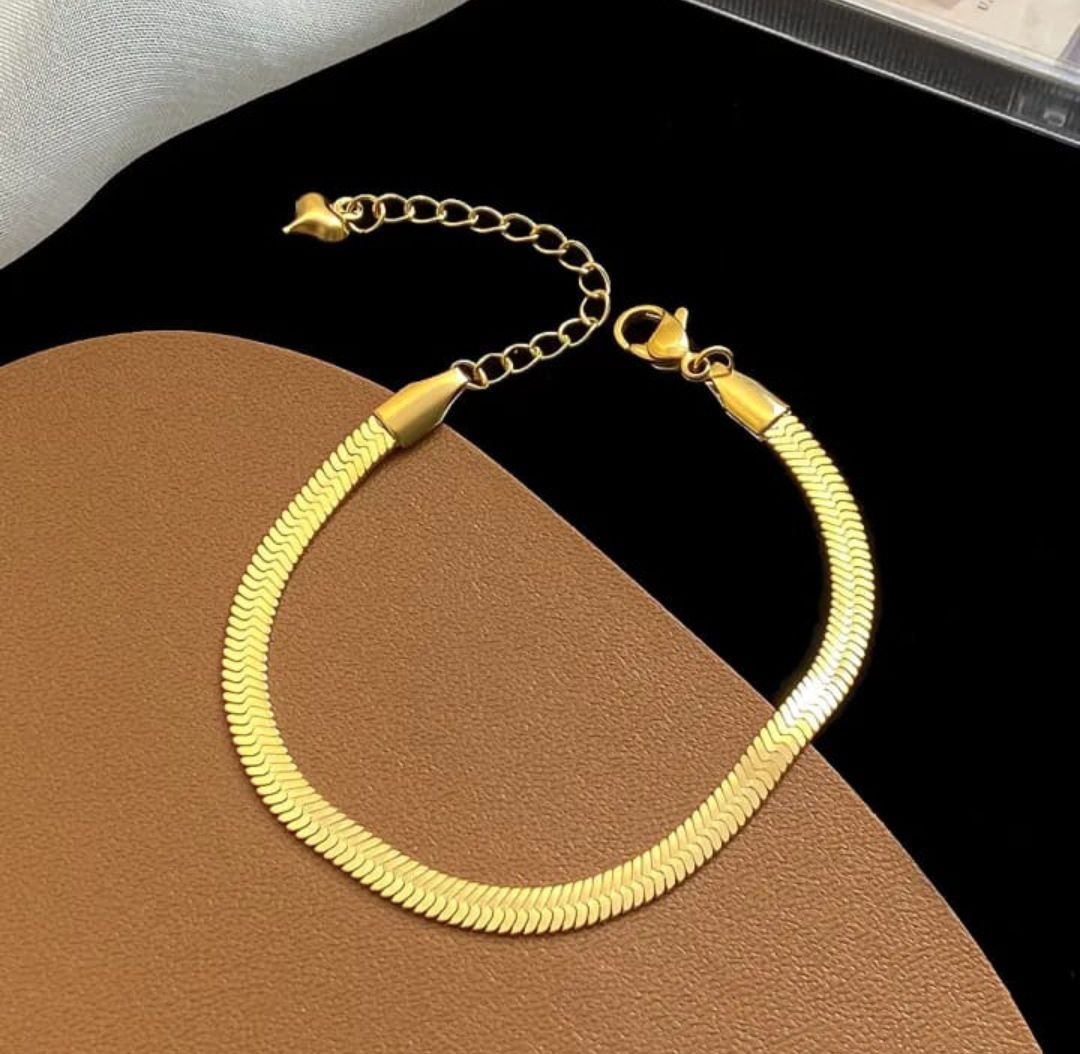1 Pc Anklet And Bracelet 2 In One Used Golden Snack Chain Stainless Steel For Women Jewellery