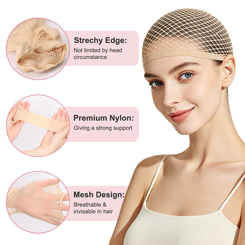 Unisex Non Slip Breathable Fishnet Hair Mesh Wig Cap, Soft Stretchy Wig Accessories Perfect For Long Thick Hair, Multi-Use Hair