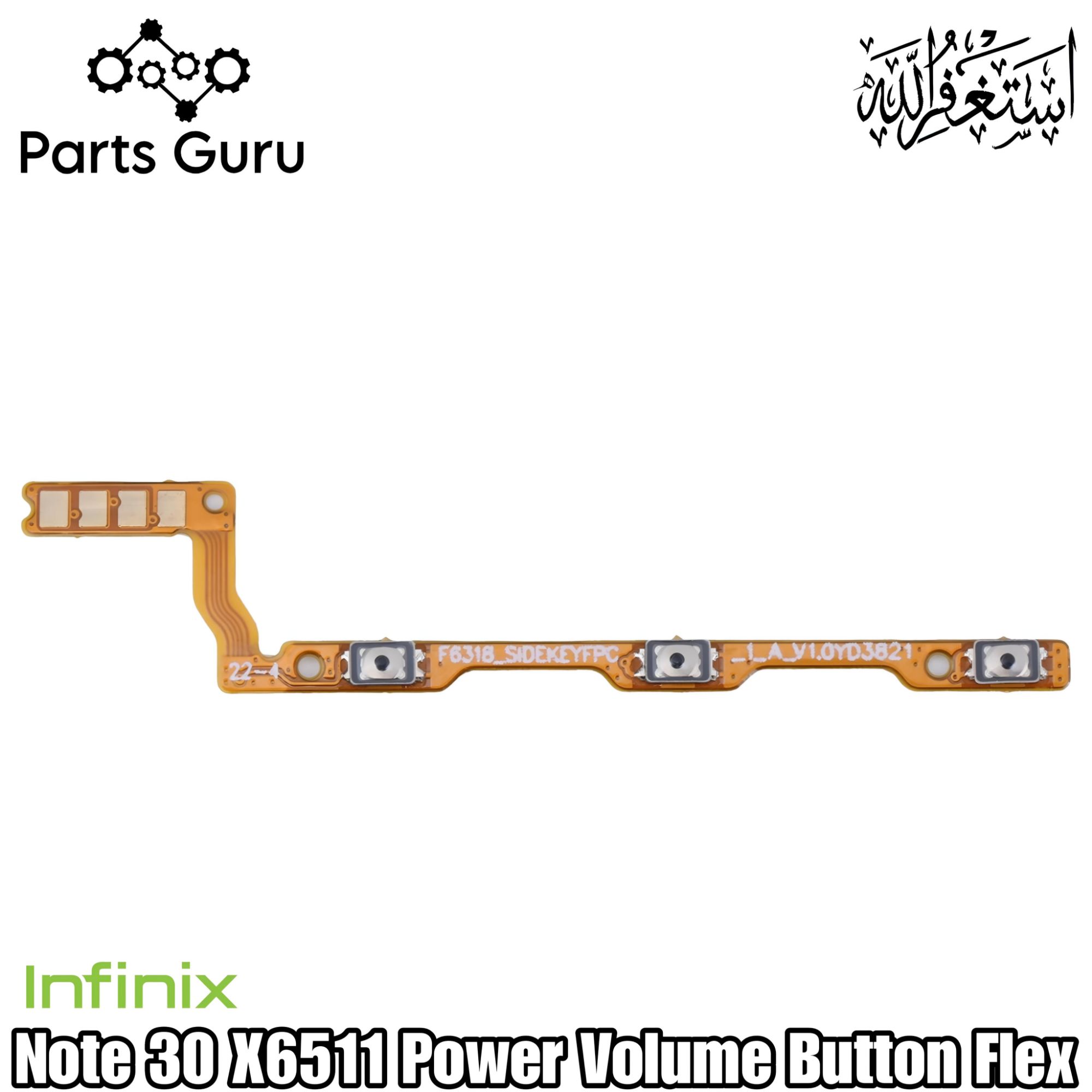 Nappe De Boutons Power/ON-OFF Et Volume Pour Infinix Smart 6 - Noir - Neuf D'origine