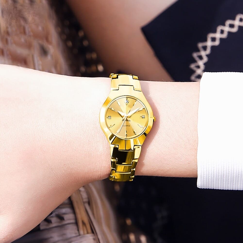 Luxurious Ladies Golden Fashion Watch 100% Imported Quality Classical Collection Fashion Watch for Girl's