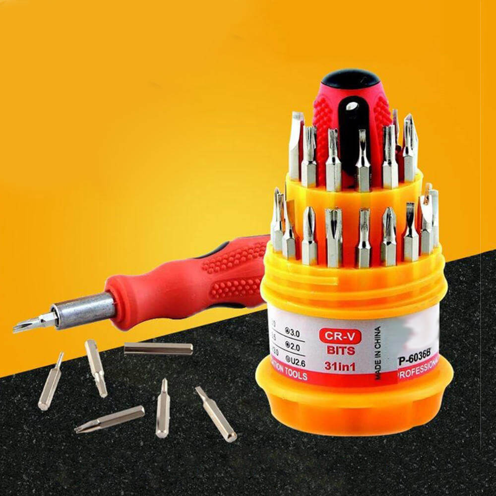 Jackly Universal Magnetic Screwdriver Tool Kit - Precision Repair Set with 28 S2 Steel Bits for iPhone, MacBook, PS4, Xbox, Laptop, PC, Phone, Tablet, Electronics - Ergonomic Rotating Handle & Extension Rod - Compact Portable Case - DIY Home & Pro 31 in 1