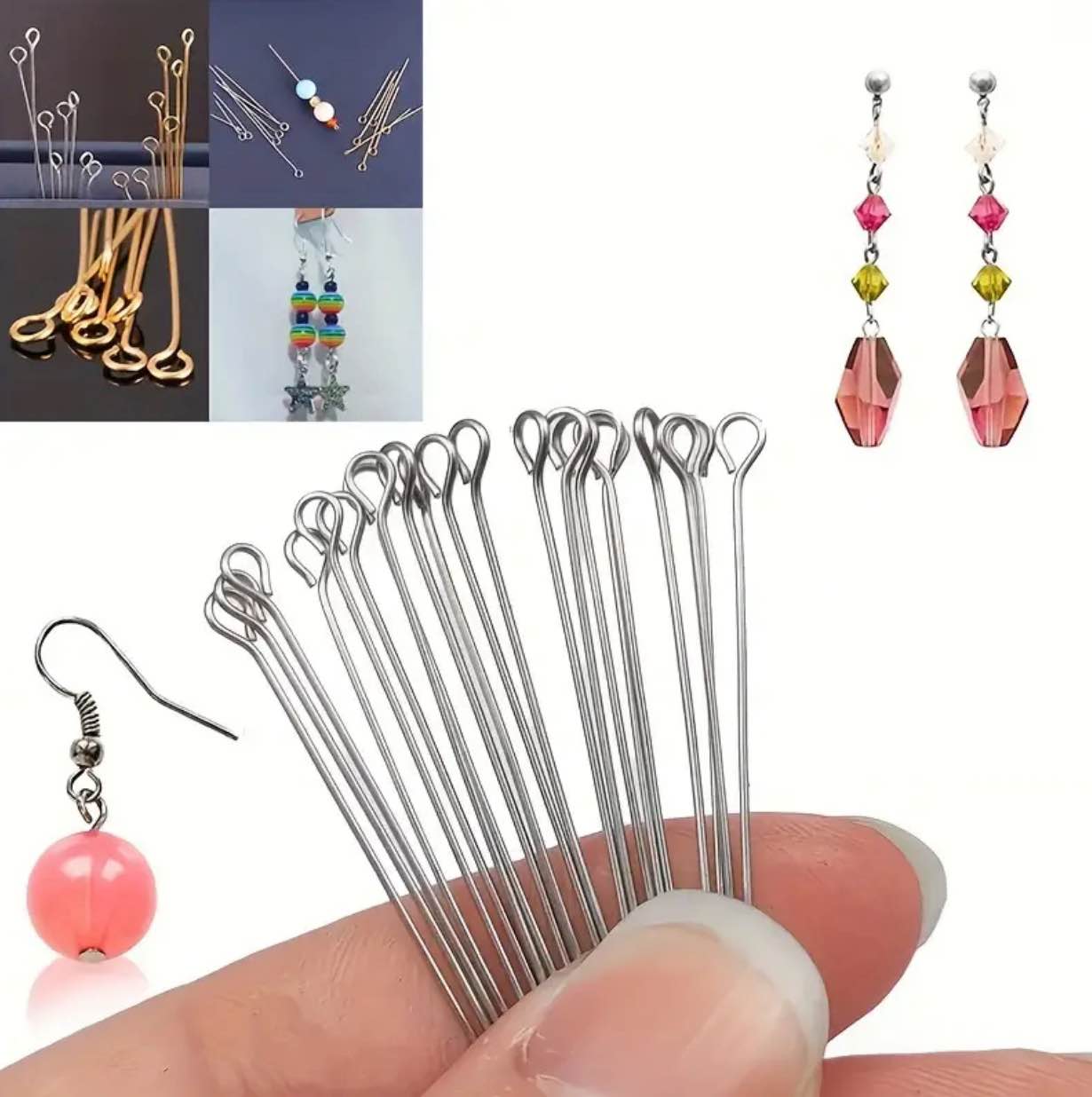Eye Pins For Jewelry Making 100Pcs Eye Pins For DIY Jewelry Making