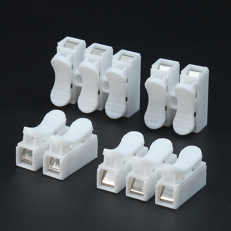 20/50Pcs No Solding Quick 1P 2P Cable Wire Connector No Screw Terminal Block Spring Clamp