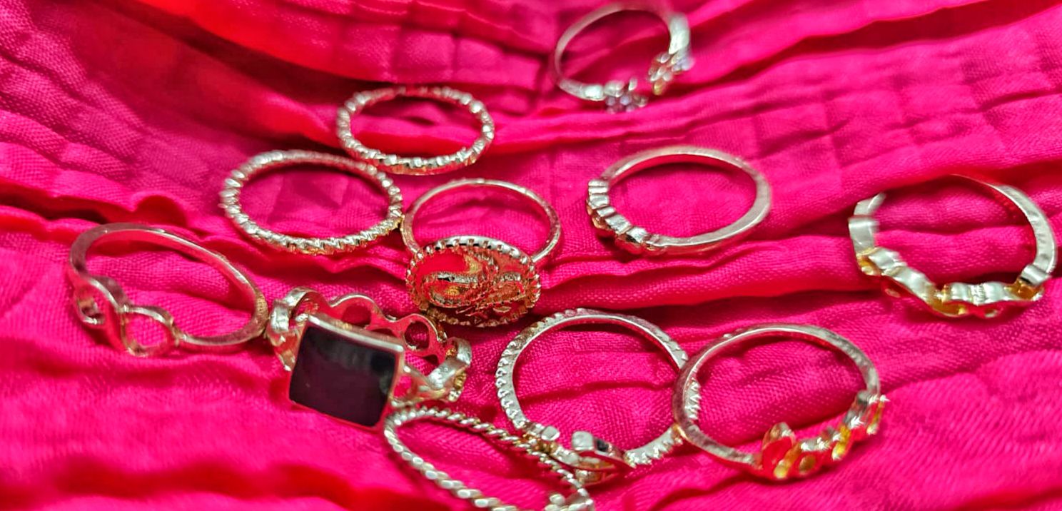 Girls rings with rhinestone trendy stylish jewellery for party engagment wedding gift set for women