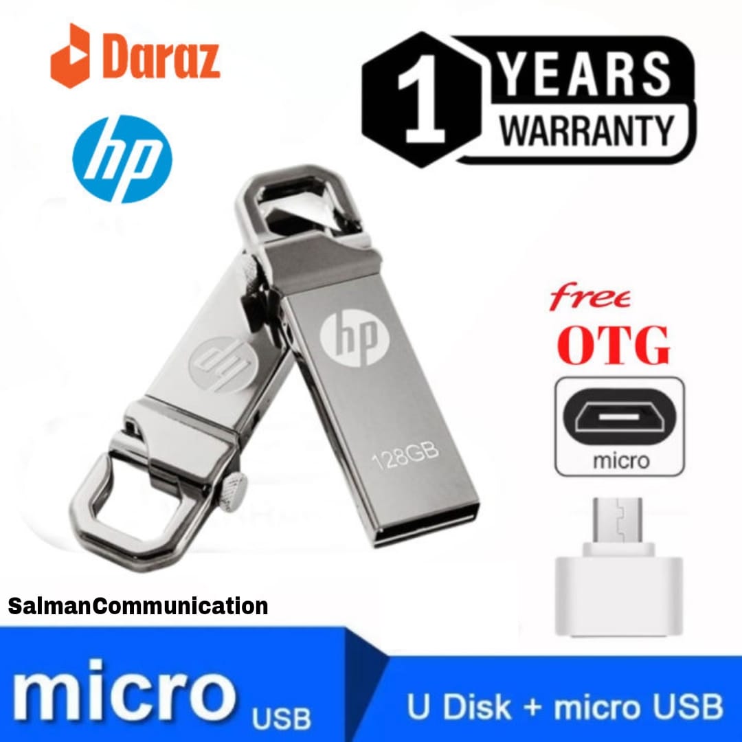 HP Flash Drive USB 4GB/ 8GB /16GB /32GB /64GB / With free OTG (6 Month Warranty)