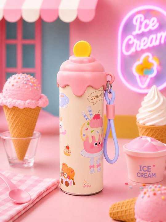 Cute Character Sipper Vacuum Flask | Stainless Steel Water Bottle | Insulated Hot & Cold Bottle | Kids & Adults | Random Designs