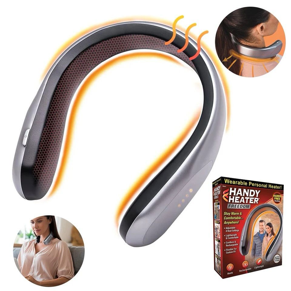 Handy Neck Heater Warmer Rechargeable – Wearable Therapeutic Neck Heating Device with 4-Level Comfort-Heat Technology, Personal Heat Therapy for Neck Pain Relief, Muscle Relaxation heat