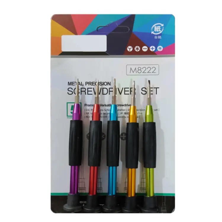5 in 1 M8222 Precision Screwdriver Set Multi Color Mobile Android Computer Repair Precision Set Interchangeable Head