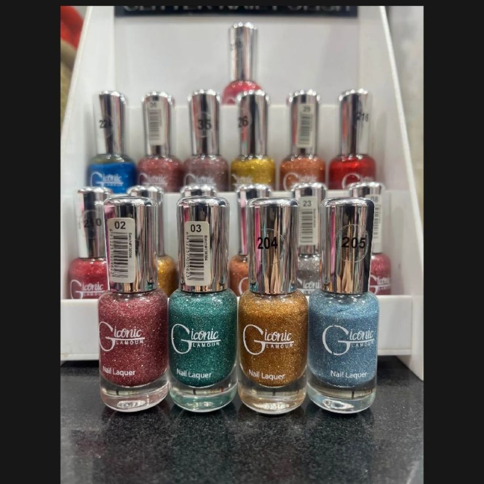 Glamour Iconic Glitter Nail Polish - Long Lasting & Quick Dry