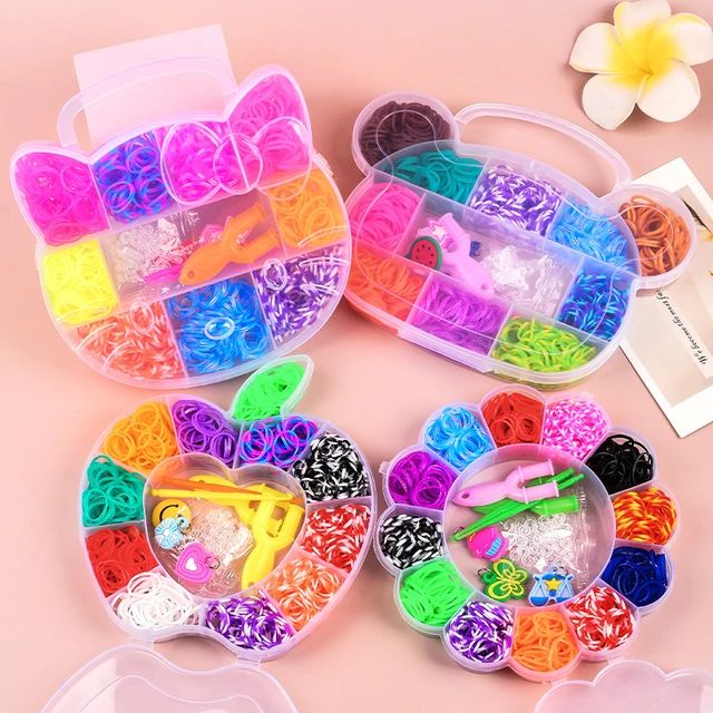 Rubber Bands Creative Colorful Loom Band Set Rainbow Bracelet Making Kit DIY Woven Bracelets Craft Toys For Girls Gifts