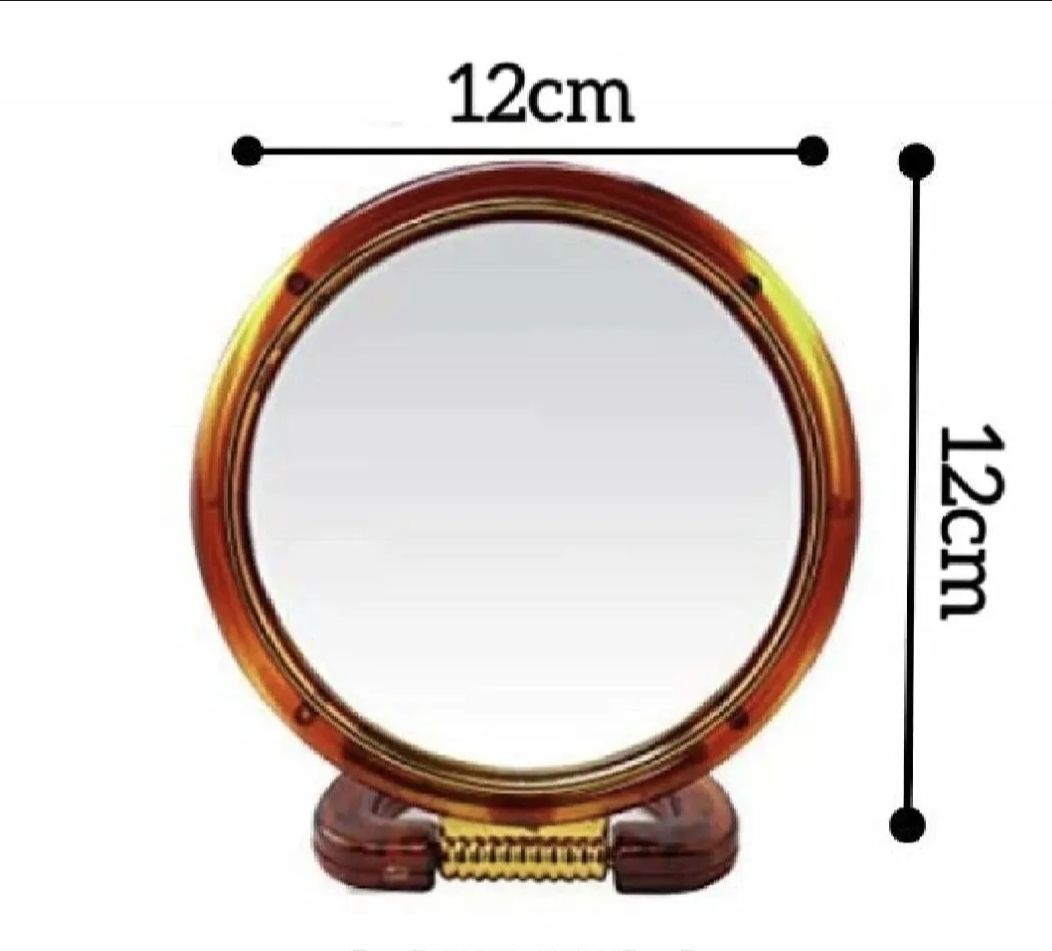 2-Sided Makeup Mirror | Double Sided Magnifying Vanity Mirror | Portable Table & Hand Mirror | Foldable Cosmetic Mirror | Round Beauty Mirror