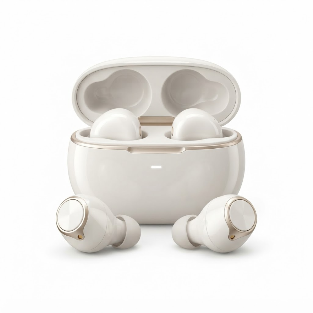 Comfortable Premium Wireless TWS Earbuds, Bluetooth 5.3 Earphones with Dual Mic, Clear Calling & Wireless Stereo Sound