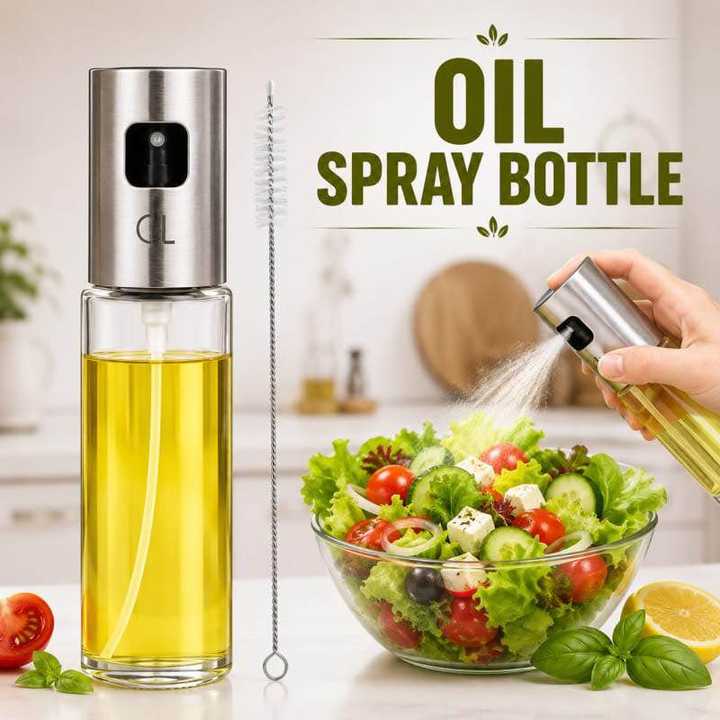 100ml Glass Oil Spray Bottle – Refillable Olive Oil Mister & Cooking Oil Dispenser for Air Fryer, BBQ, Salad & Baking